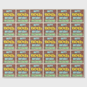 Papel De Presente Brick Wall Grafite inspirado no 60º aniversário +