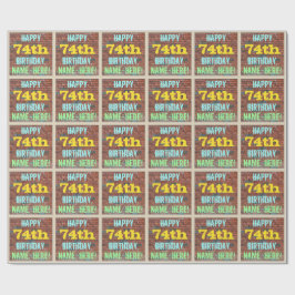 Papel De Presente Brick Wall Grafite inspirado no 74º aniversário +