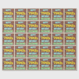 Papel De Presente Brick Wall Grafite inspirado no 79º aniversário + 