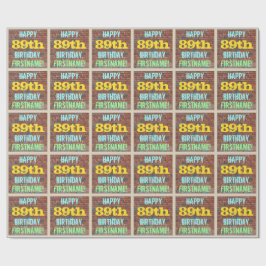 Papel De Presente Brick Wall Grafite inspirado no 89º aniversário + 