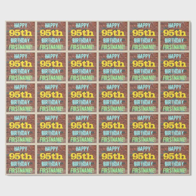 Papel De Presente Brick Wall Grafite inspirado no 95º aniversário +  (Aberto)