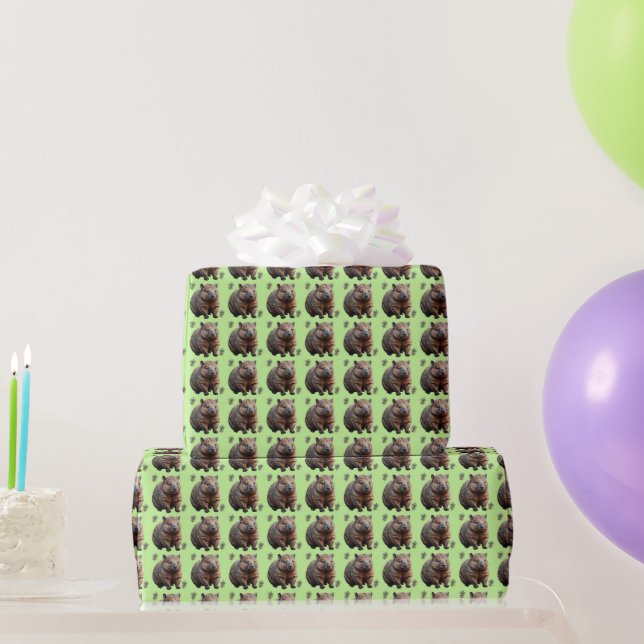 Papel De Presente Brickwork Burrow: Uma Canvas Verde da Mulher, (Presentes para festas)