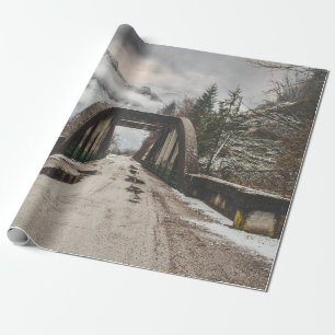 Papel De Presente BRIDE DE ARTE CONCRETO DE cinza AO LADO DA ÁRVORE