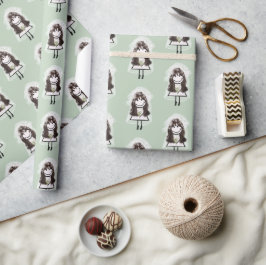 Papel De Presente Bride Stick Figura com Buquê de margarida