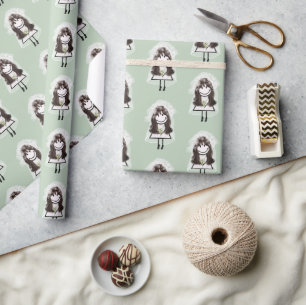 Papel De Presente Bride Stick Figura com Buquê de margarida