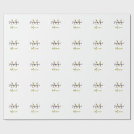 Papel De Presente Bride tribe monogram bridal shower simple golden p