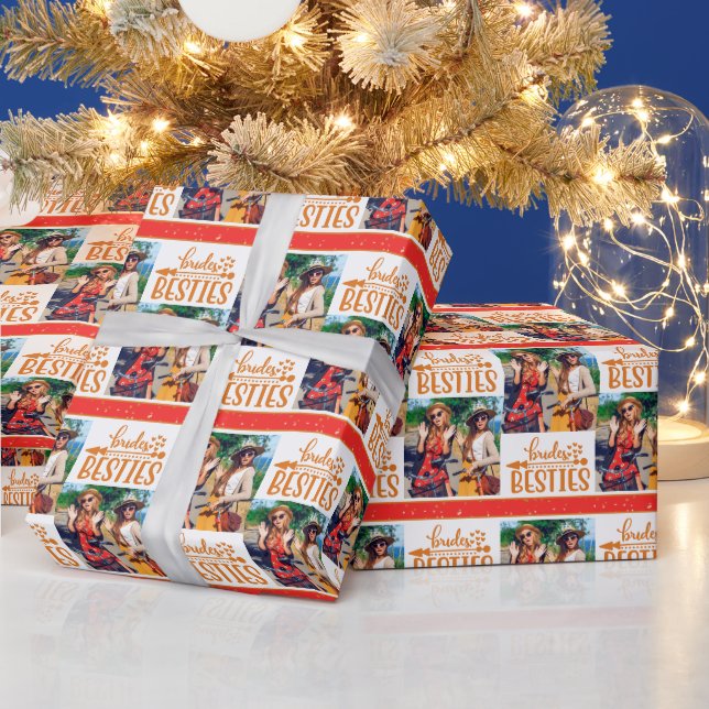 Papel De Presente Brides Besties Foto Moderna Bridesmaid (Feriados)
