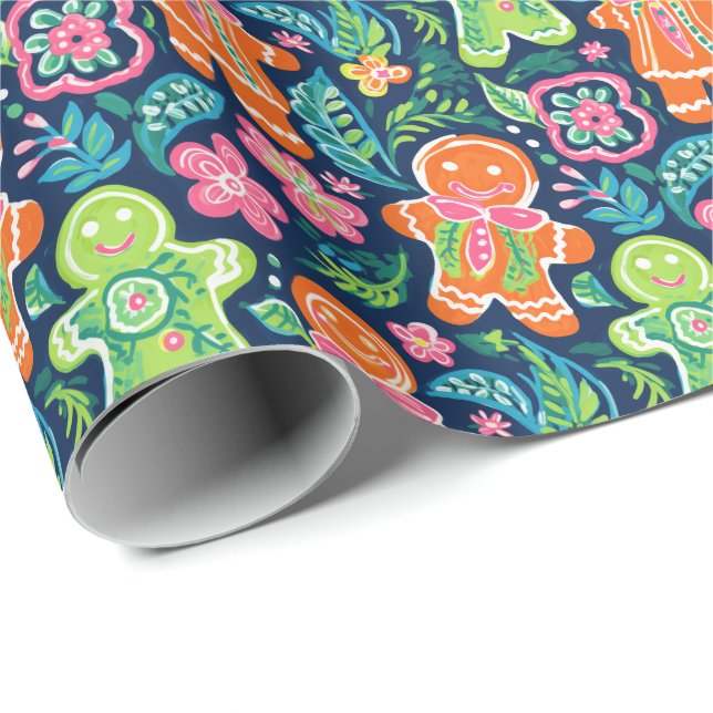 Papel De Presente Bright Palm Beach Pão de Natal (Ponta do rolo)