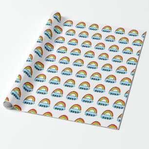 Papel De Presente Bright Rainbow Baby Birut Bessando Milagre de Nasc