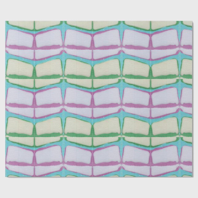 Papel De Presente Bright Springtime Chevron Shibori  (Aberto)