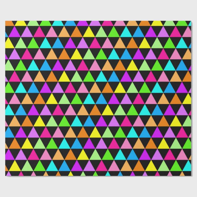 Papel De Presente Bright Triangle Groovy Print Gift Wrapping Paper (Aberto)
