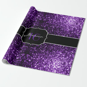 Papel De Presente Brilhante brilho de brilho roxo Doce 16