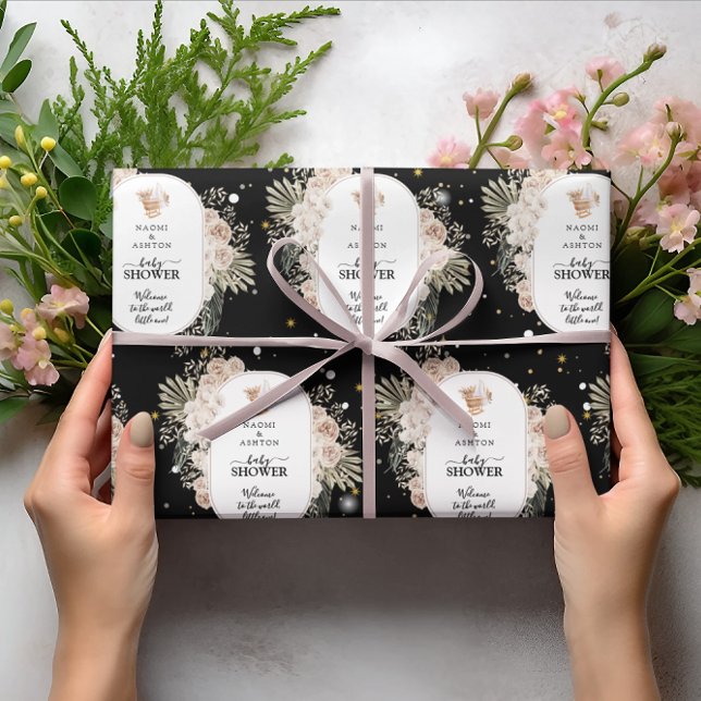 Papel De Presente Brilhante Chá de fraldas Simples, Mas Bonito, Pret (Criador carregado)