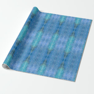 Papel De Presente Brilhante, Cósmico, Azul Iridescente