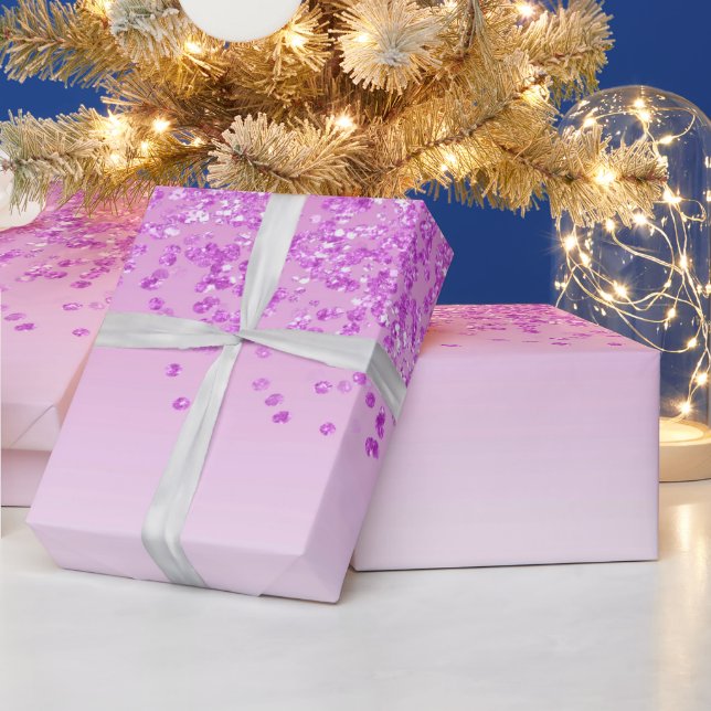 Papel De Presente Brilhante Doze Anos Doce Rosa Brilhante Caindo (Feriados)