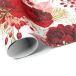 Papel De Presente Brilhante Floral do Rosa vermelha Bunch Sparky Bra<br><div class="desc">Delicar decoração floral por muitas ocasiões como casamento,  festa de aniversário,  chá de panela,  encontro com amigos florenceK design</div>