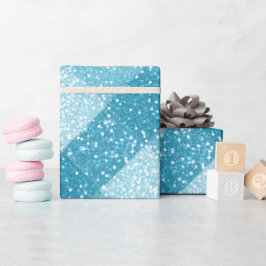 Papel De Presente Brilhante padrão de brilho branco azul aqua