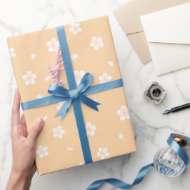 Papel De Presente Brilhantes brancos no padrão amarelo
