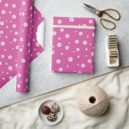 Papel De Presente Brilhantes brancos no rosa-quente