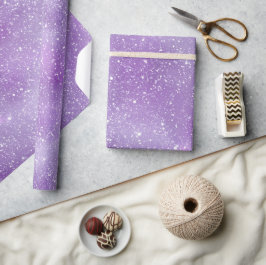 Papel De Presente Brilho Branco de Lilás Suave Padrão