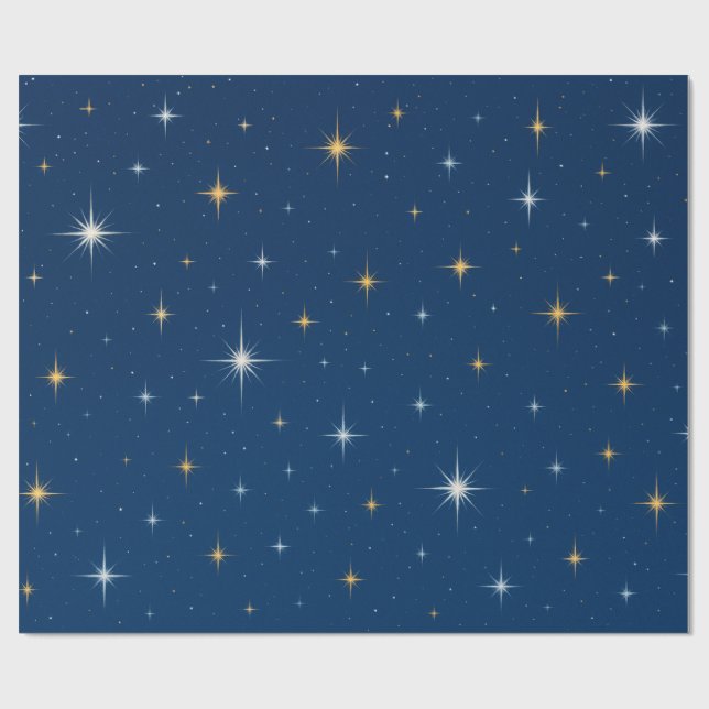Papel De Presente Brilho brilho estrela (Aberto)