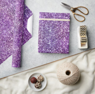 Papel De Presente Brilho com Gradiente Iridescente Roxo e Rosa