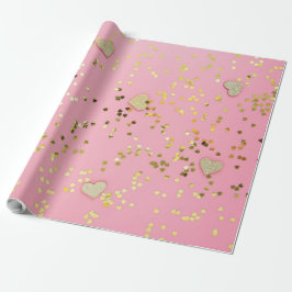 Papel De Presente Brilho & Corações