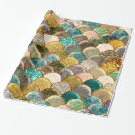 Papel De Presente Brilho da cor das escalas da sereia na moda Glam<br><div class="desc">Papel de envolvimento</div>