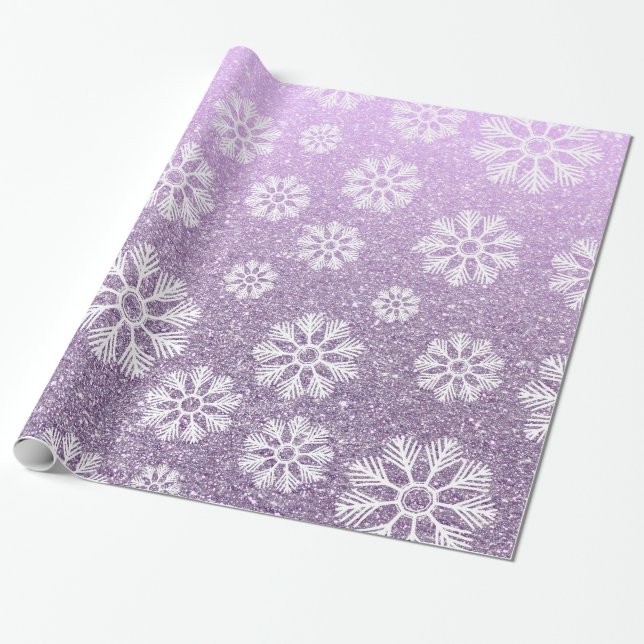 Papel De Presente Brilho do falso da lavanda do feriado do teste (Desenrolado)