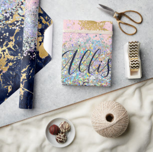 Papel De Presente Brilho e mármore personalizados 