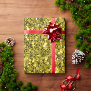 Papel De Presente Brilho falso dourado escuro amarelo