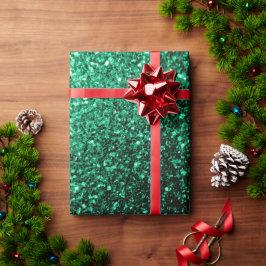 Papel De Presente Brilho falso esmeralda verde