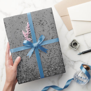 Papel De Presente Brilho Falso Preto