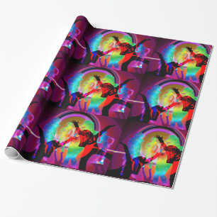 Papel De Presente Brilho Na Festa Da Dança Escura