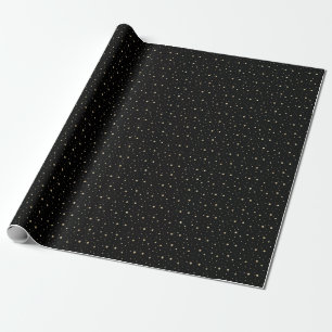 Papel De Presente Brilho Preto e Dourado Elegante