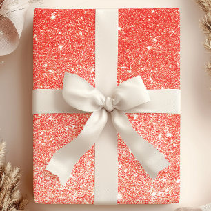 Papel De Presente Brilho Vermelho Ombre Glitter
