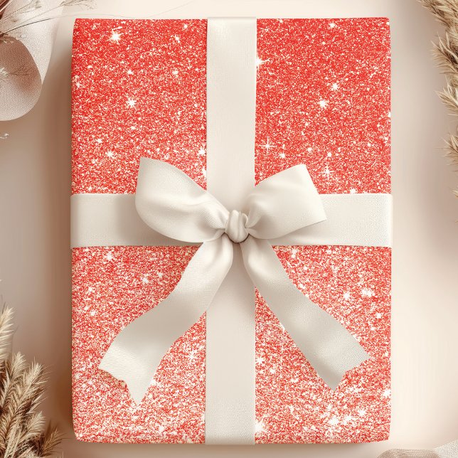 Papel De Presente Brilho Vermelho Ombre Glitter (Criador carregado)