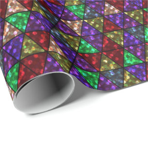 Papel De Presente Brilho. Vermelho, verde, roxo