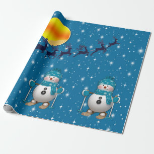 Papel De Presente Brincadeira Feliz Snowman