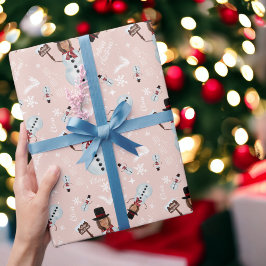 Papel De Presente Brincadeira ilustração de Natal Snowman