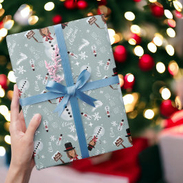 Papel De Presente Brincadeira ilustração de Natal Snowman