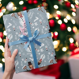 Papel De Presente Brincadeira ilustração de Natal Snowman