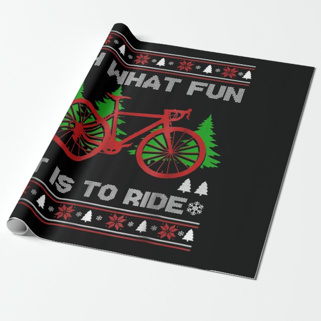 Papel De Presente Brincadeira Oh Que Bicicleta Diversão De Natal Fei (Desenrolado)