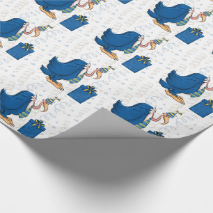 Papel De Presente Brincadeira, Velho Homem, Aniversário, Bico Azul