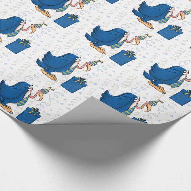 Papel De Presente Brincadeira, Velho Homem, Aniversário, Bico Azul (Ponta)