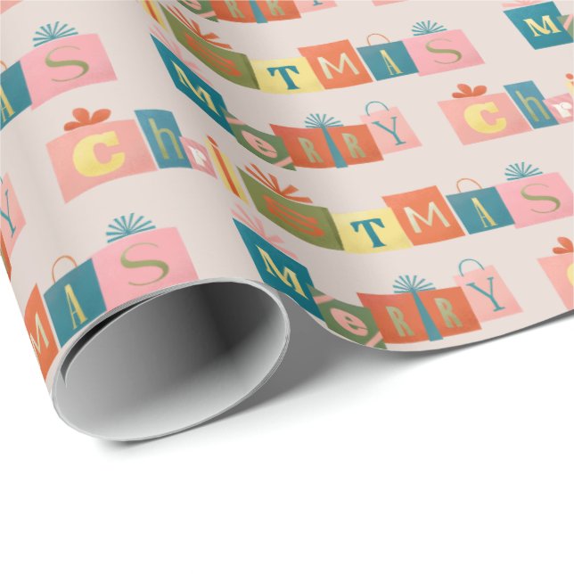 Papel De Presente Brincadeiras de Natal design (Ponta do rolo)