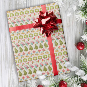 Papel De Presente Brincadeiras de Natal Nostálgico Tradicional