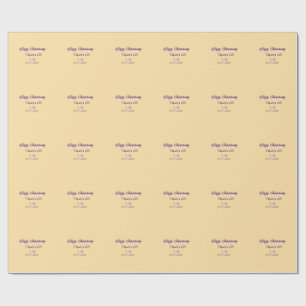 Papel De Presente Brinde 40 feliz aniversário roxo laranja pastel n