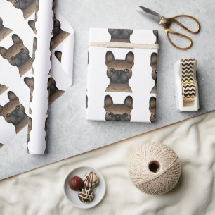 Papel De Presente Brindle French Bulldog / Frenchie Cute Dog Pattern