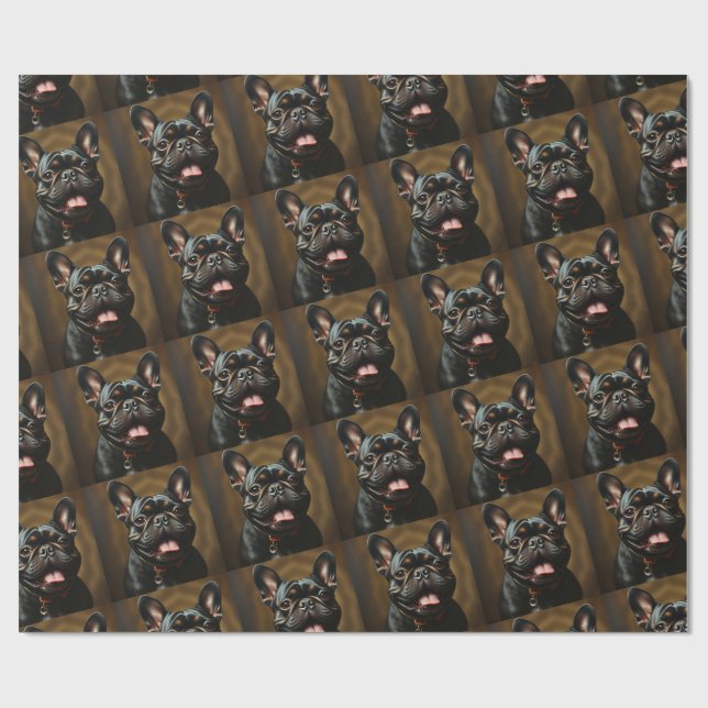 Papel De Presente Brindle Frenchie Bulldog Francês Cachorro Pet  (Aberto)
